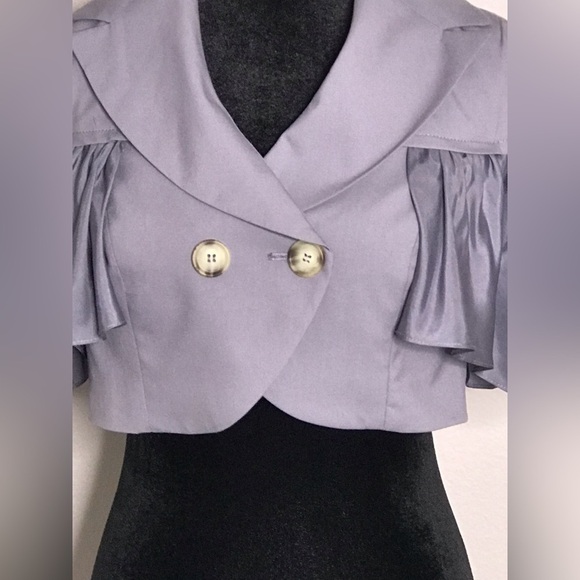 🌞Bebe Short Silk Sleeve Gray Jacket Top 4 - Picture 6 of 15